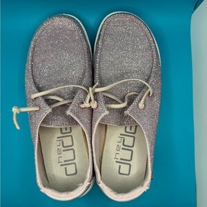 Hey Dude Kids Glitter Moccasins - Pink